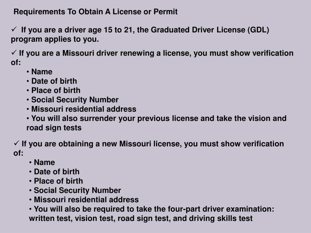Ppt The Missouri Driver License Powerpoint Presentation Free