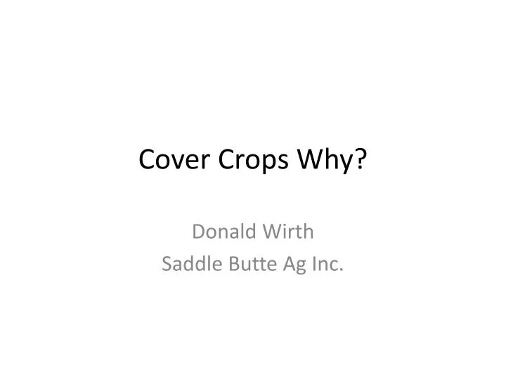 cover crops why n.