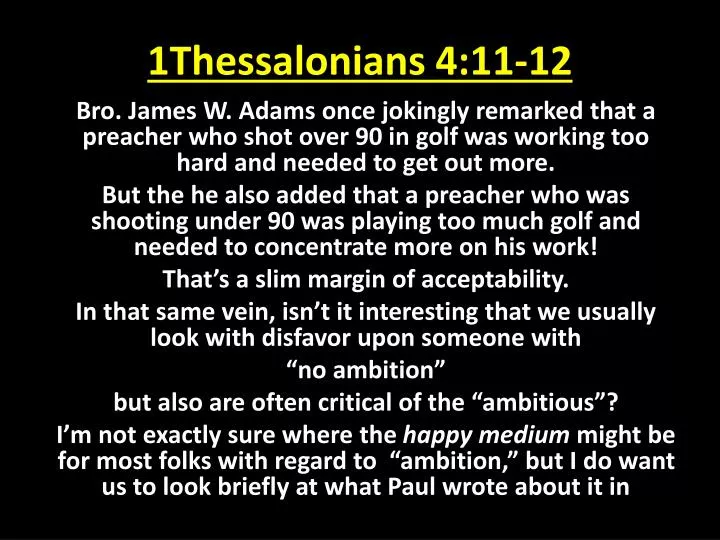 PPT - 1Thessalonians 4:11-12 PowerPoint Presentation, free download ...