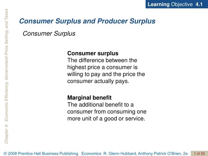 consumer surplus and producer surplus n.