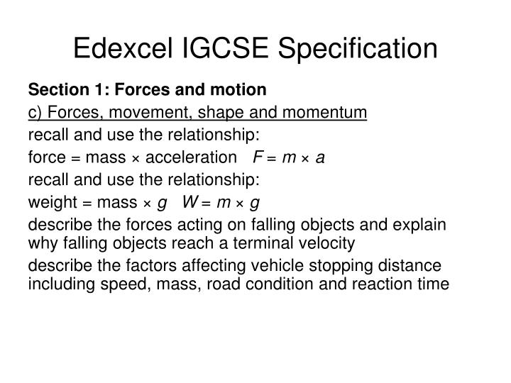 Ppt edexcel igcse physics 1 3 forces and movement powerpoint