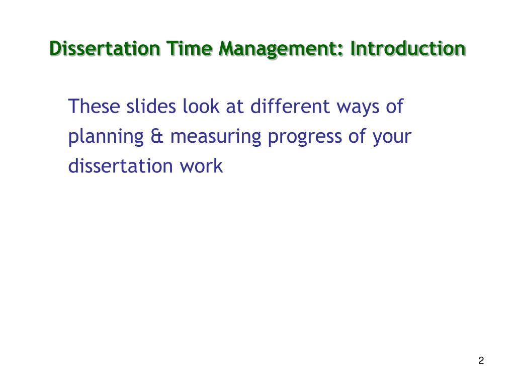 dissertation time management