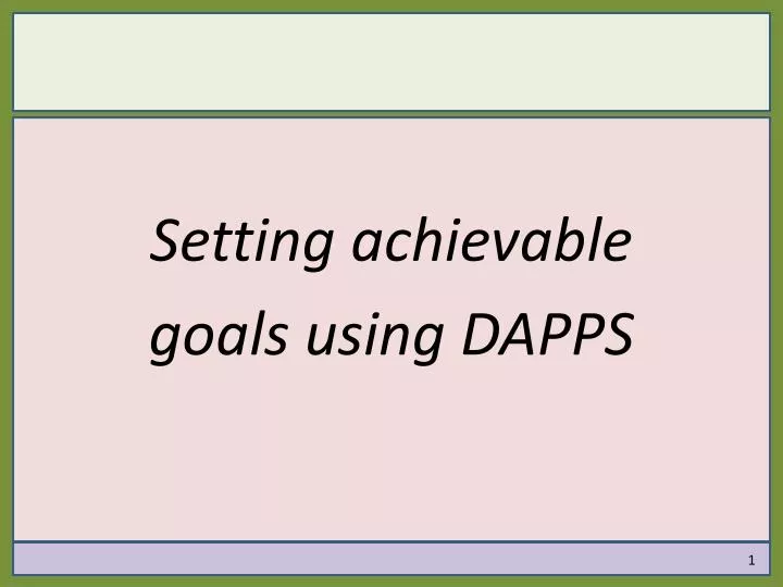 PPT - Setting achievable goals using DAPPS PowerPoint Presentation ...