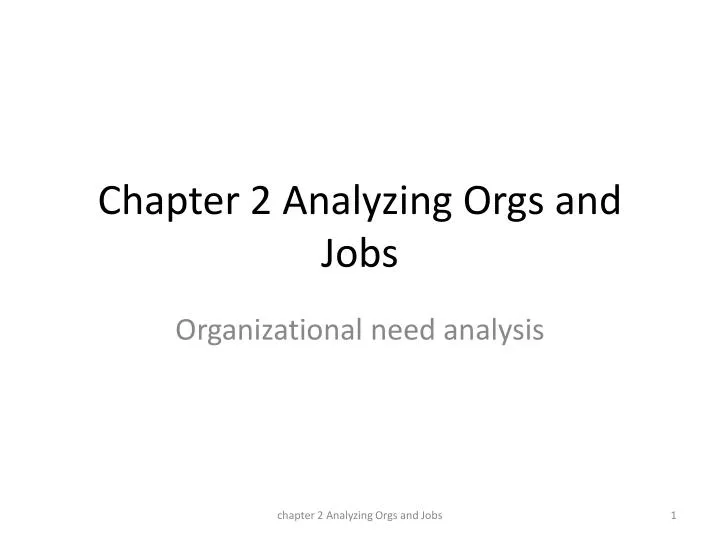 chapter 2 analyzing orgs and jobs n.
