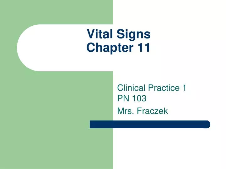 vital signs chapter 11 n.