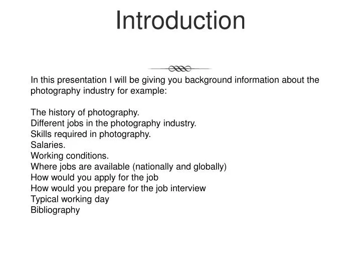 introduction while presentation