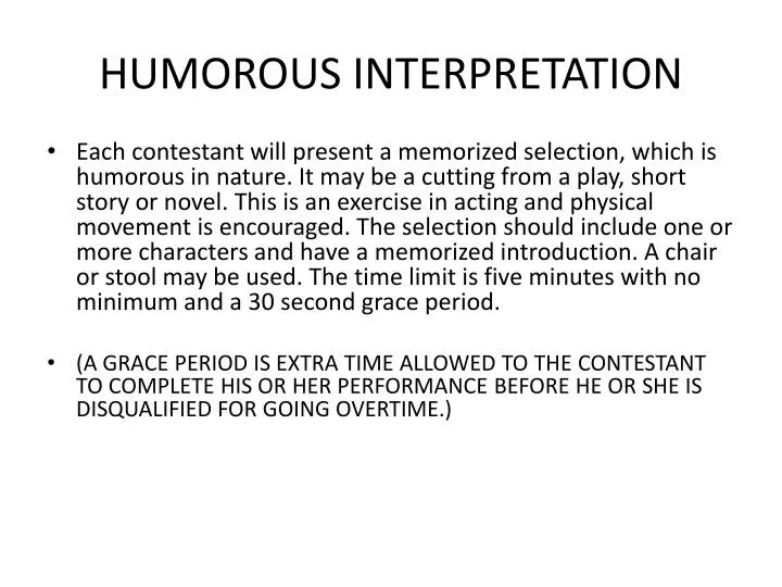 what is a humorous interpretation speech