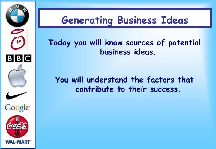 generating business ideas lesson plan