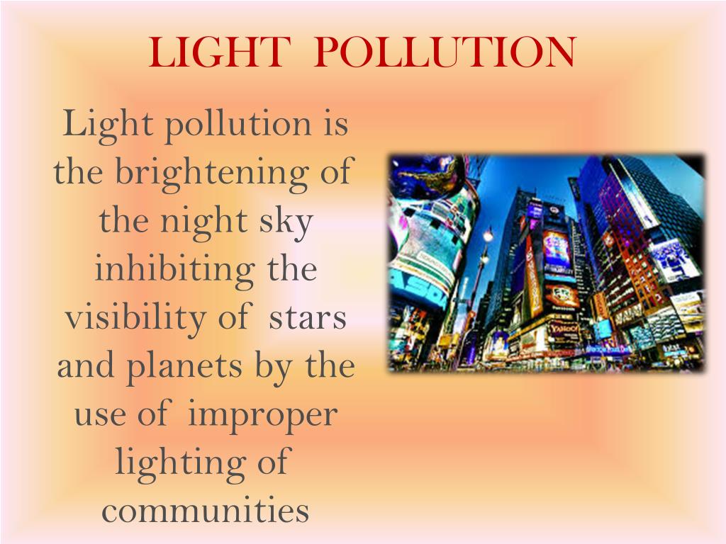 light pollution powerpoint presentation