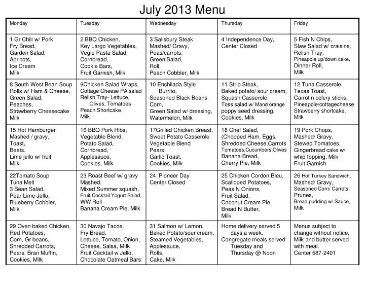 july 2013 menu n.