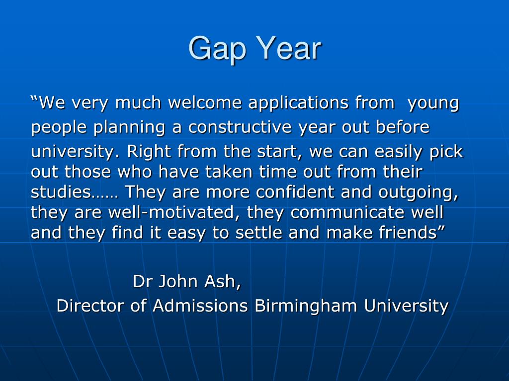 gap year slide presentation