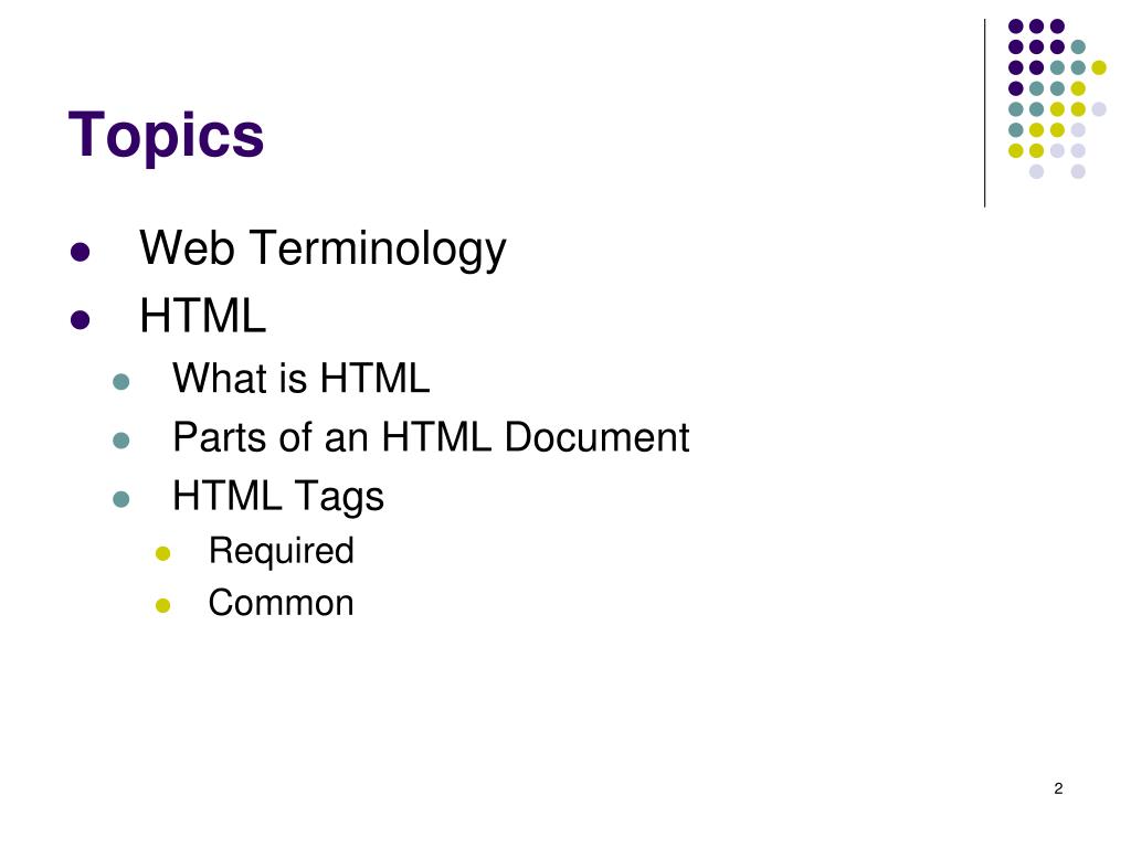 topics for presentation in html