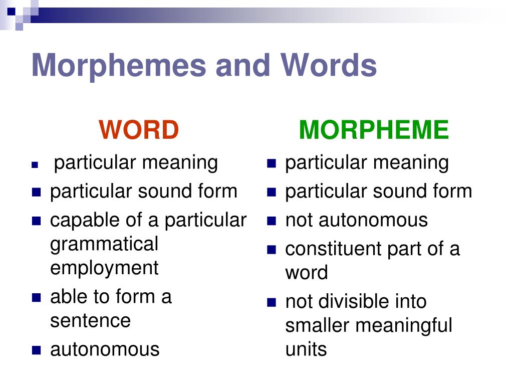 Word morpheme is