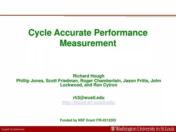 cycle accurate performance measurement n.