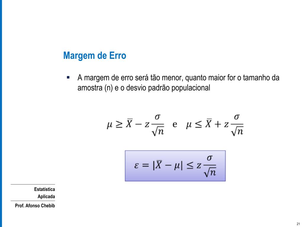 Como Calcular Margem De Erro LIBRAIN