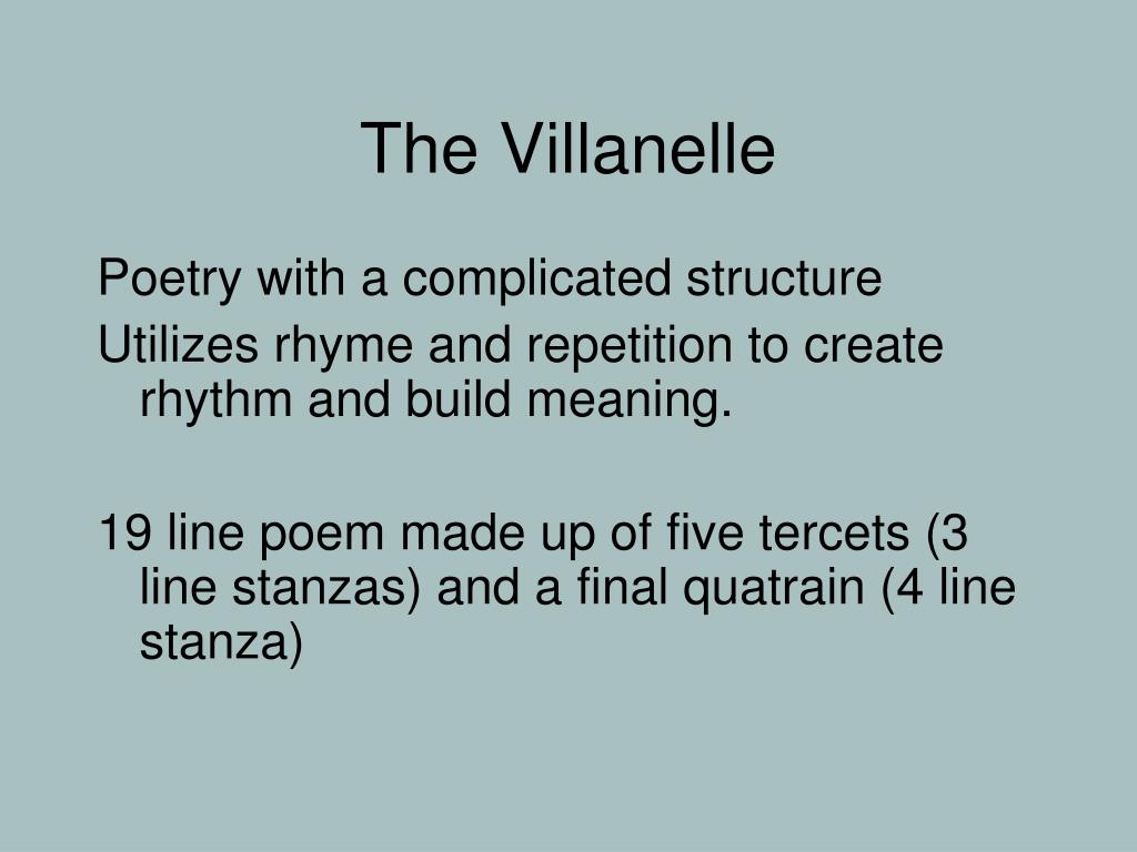 define villanelle
