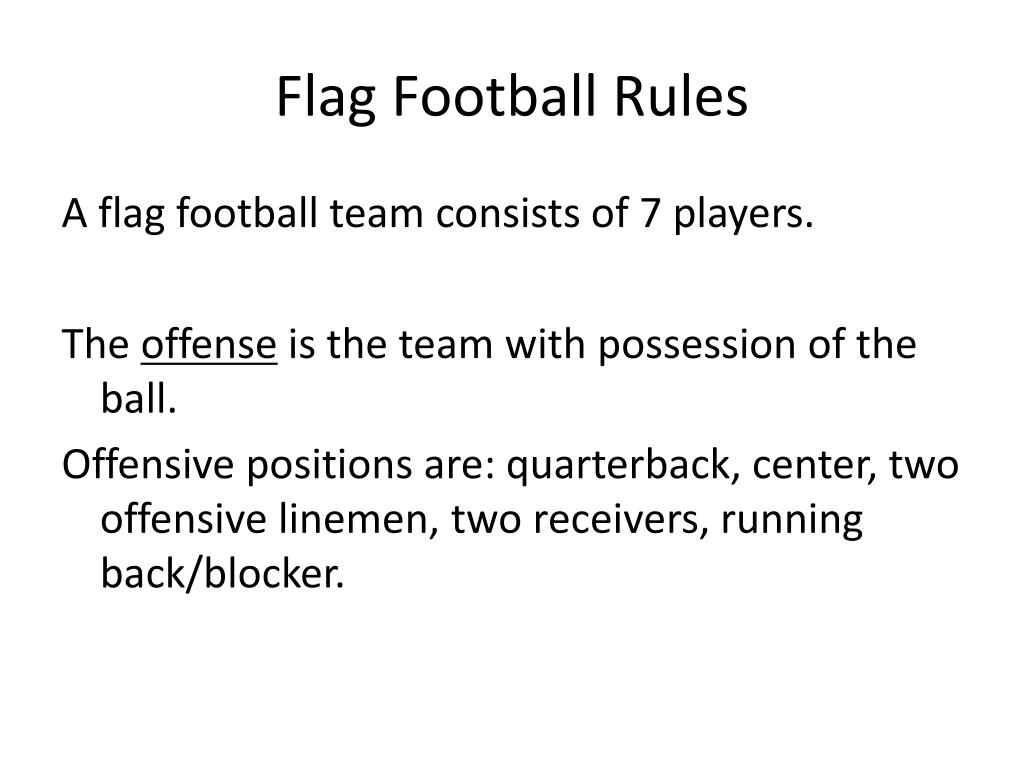 PPT Flag Football Rules and Game Play PowerPoint Presentation, free
