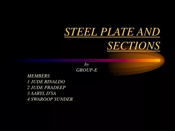 PPT STEEL PLATE AND SECTIONS PowerPoint Presentation, free download