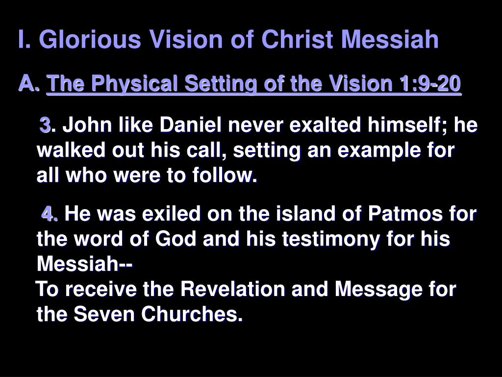 PPT - Welcome to the Revelation Study The Glorious Vision, Chapter one ...