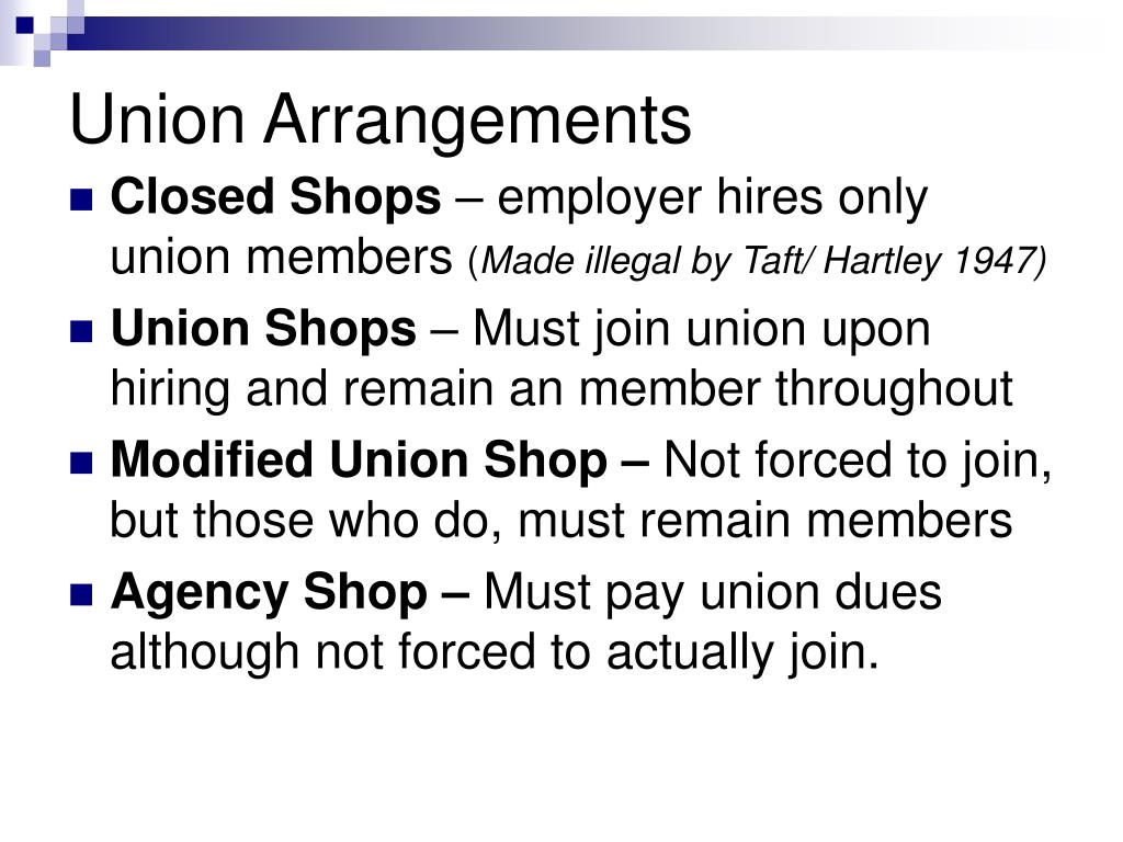 closed shop union