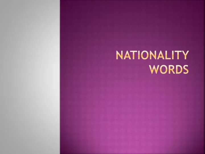 nationality words n.
