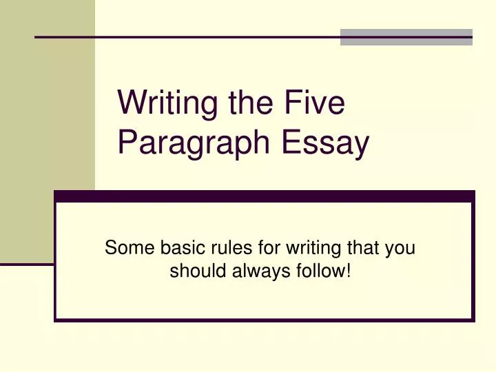 a five paragraph essay has