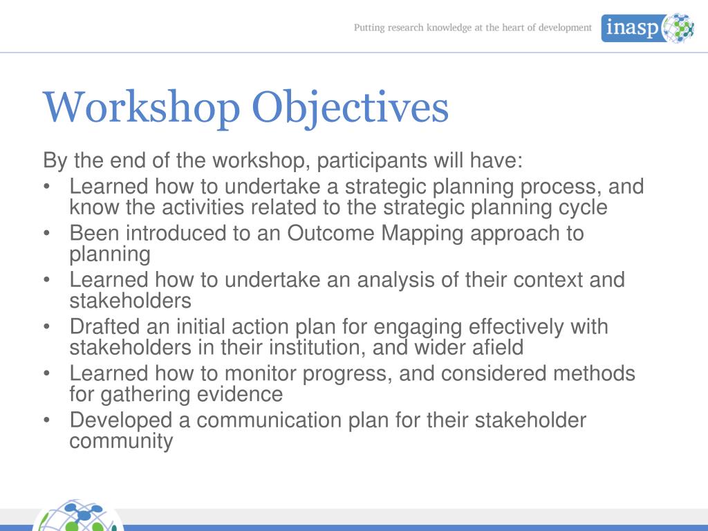 research workshop objectives