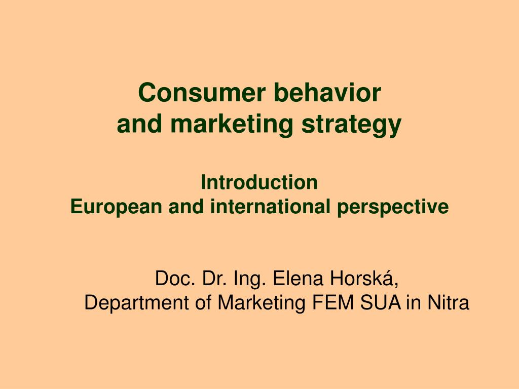 consumer behaviour and marketing strategy