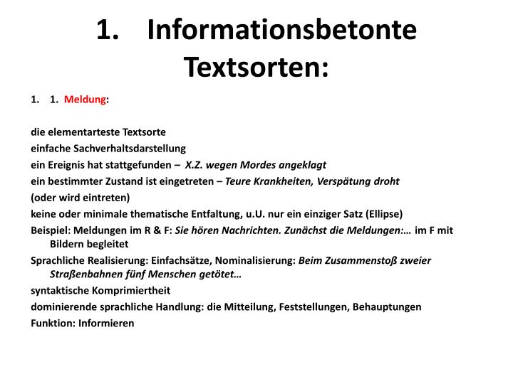 Textsorte: Meldung : Die heutige Tagespresse und ihre Textsorten Teil I ...