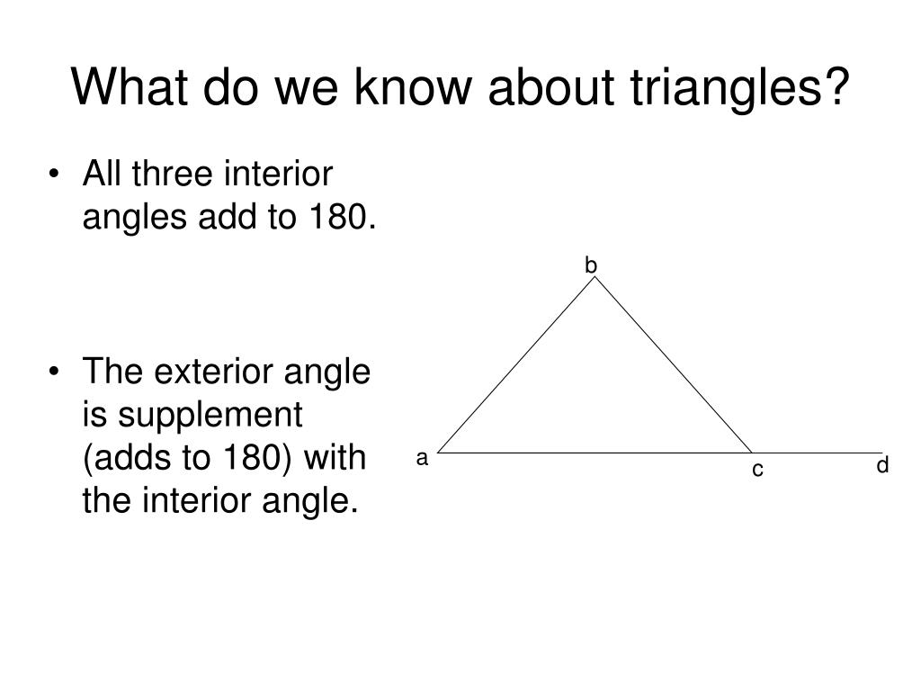 Ppt Interior And Exterior Angles Of A Triangle Powerpoint