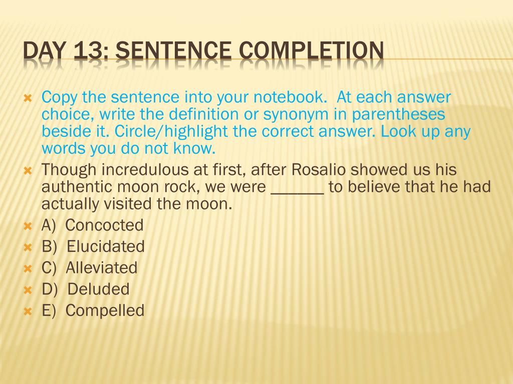 elucidate sentence