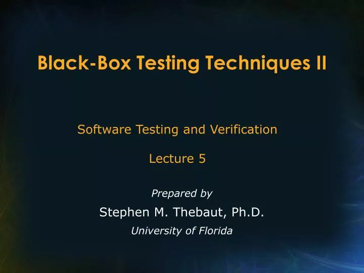 black box testing techniques ii n.