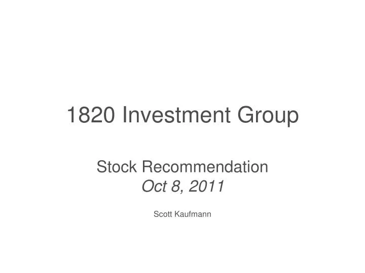 PPT 1820 Investment Group PowerPoint Presentation, free download ID