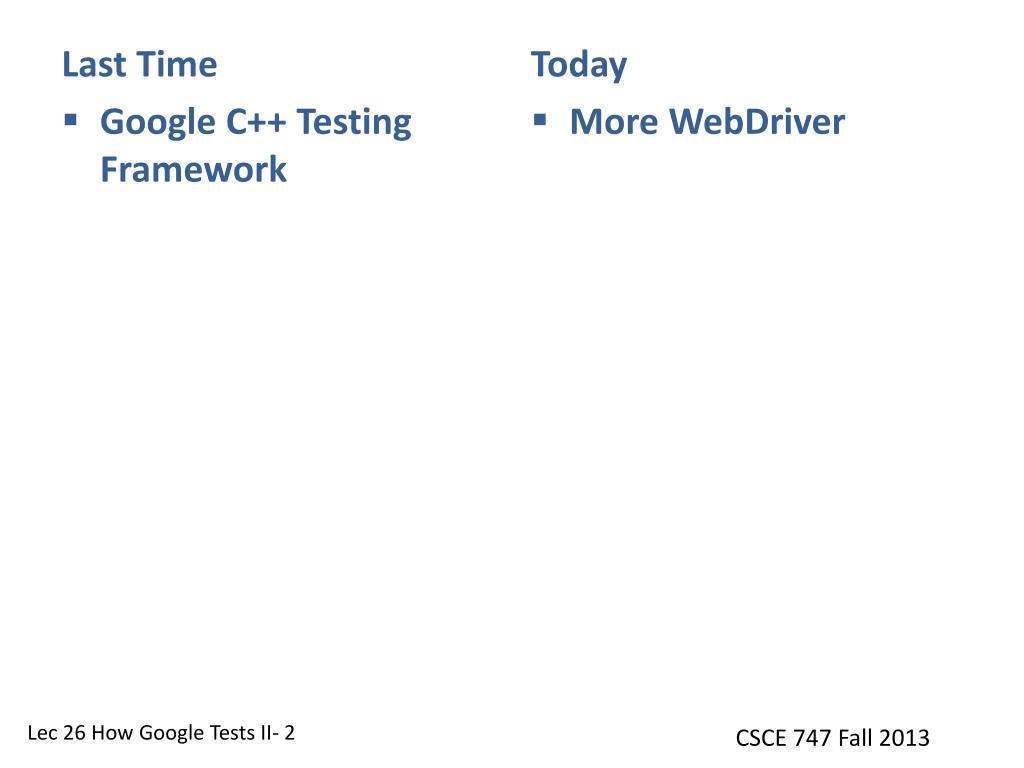 PPT - CSCE 747 Software Testing And Quality Assurance PowerPoint ...