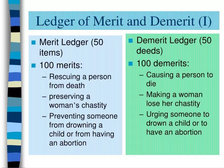 PPT - Ledger of Merit and Demerit (I) PowerPoint Presentation, free ...
