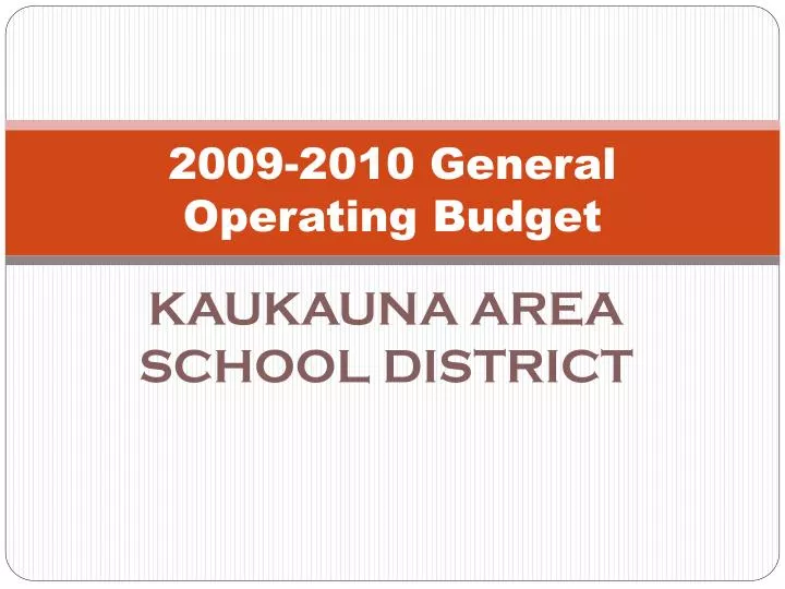 2009 2010 general operating budget n.