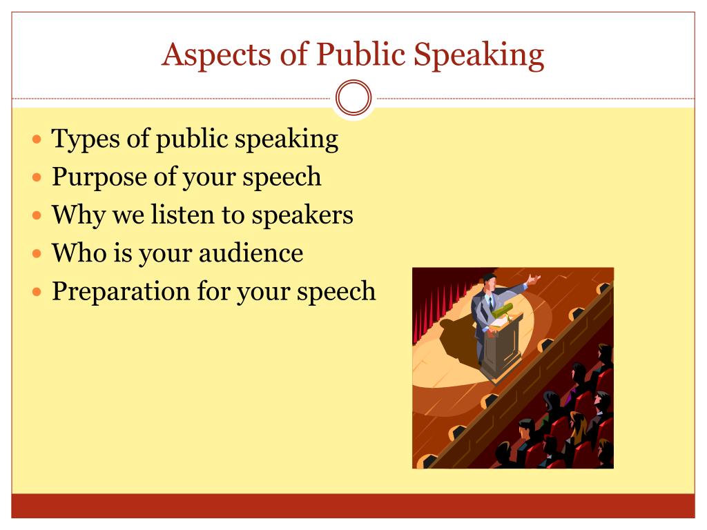 presentation style includes the following for public speaking skills except