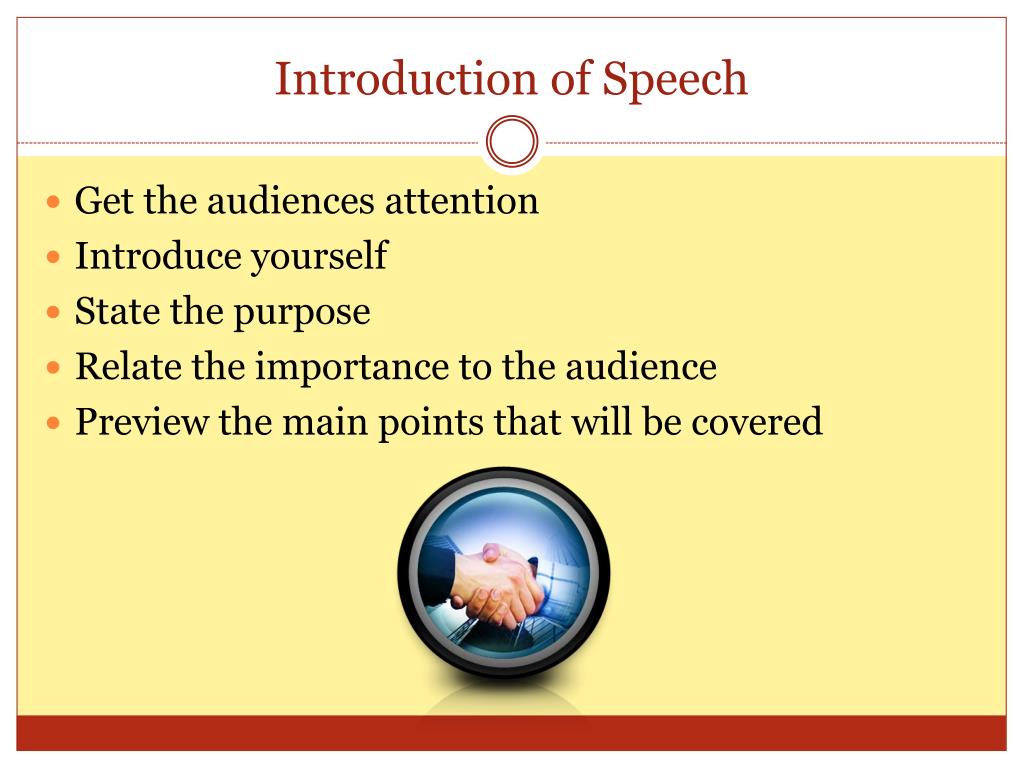 the introduction of speech
