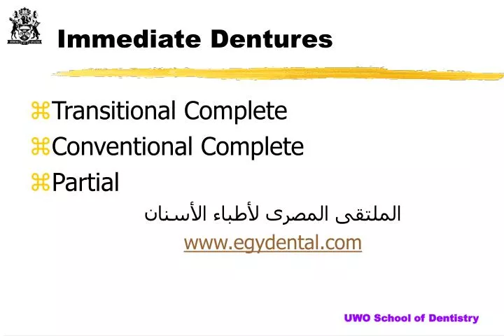 immediate dentures n.