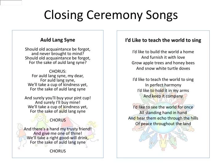closing ceremony songs n.