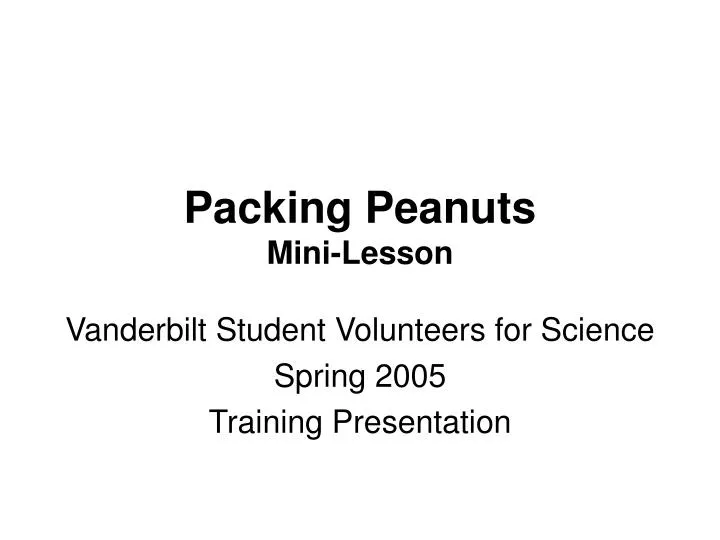 packing peanuts mini lesson n.