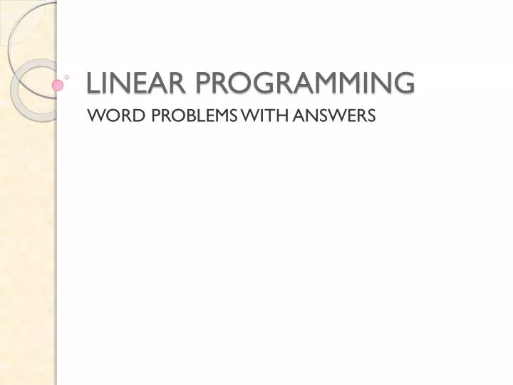 PPT - LINEAR PROGRAMMING PowerPoint Presentation, free download - ID ...