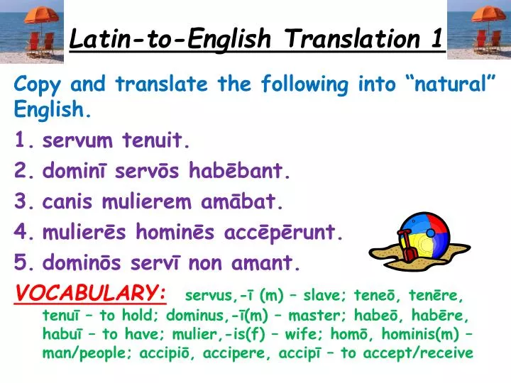 PPT Latin  to English  Translation  1 PowerPoint 