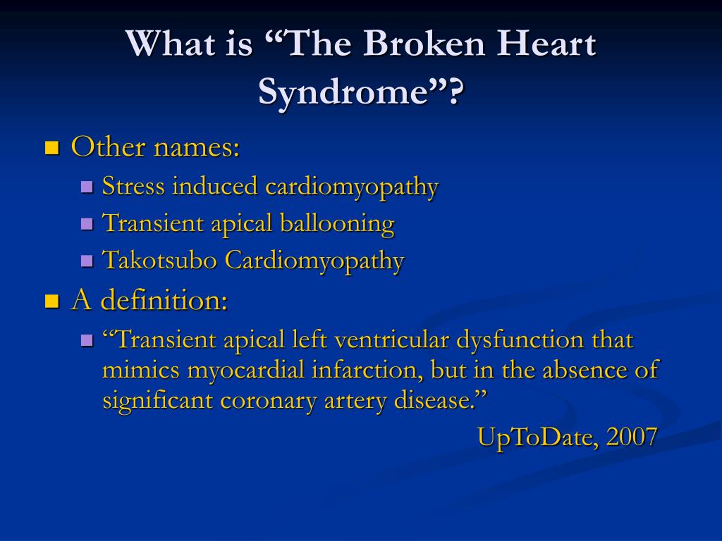Ppt The Broken Heart Syndrome Powerpoint Presentation Free Download Id6231133