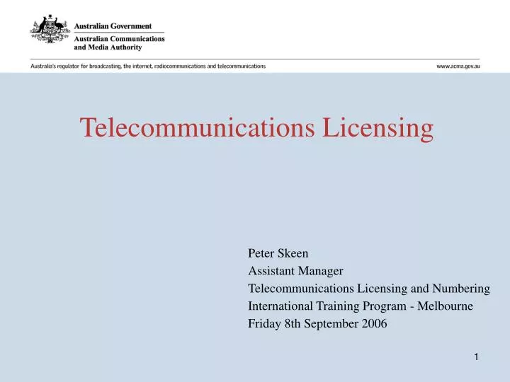 telecommunications licensing n.