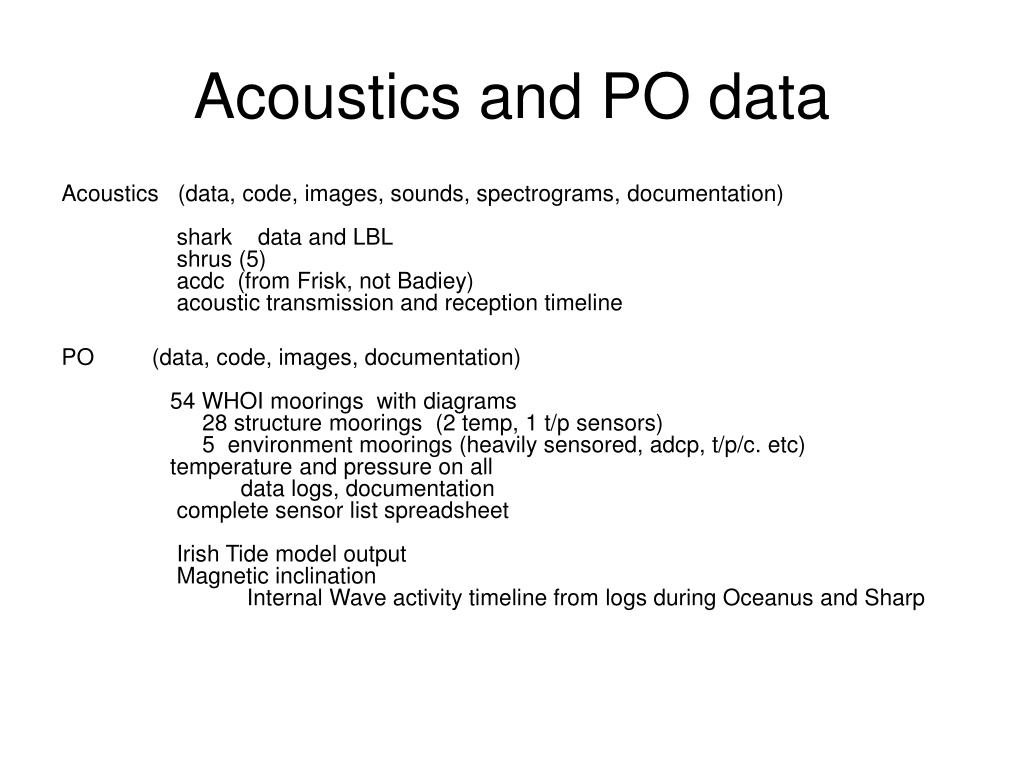 PPT - SW06 Acoustics and Oceanography Data and Analysis Plans ...