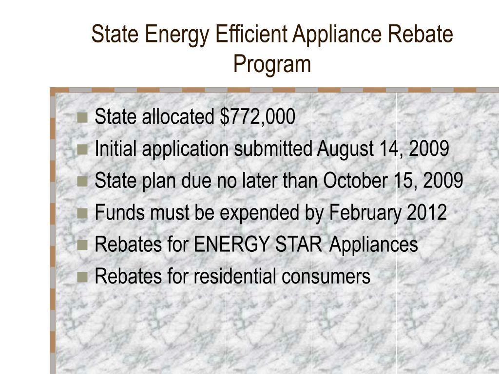 The State Energy Efficient Appliance Rebate Program