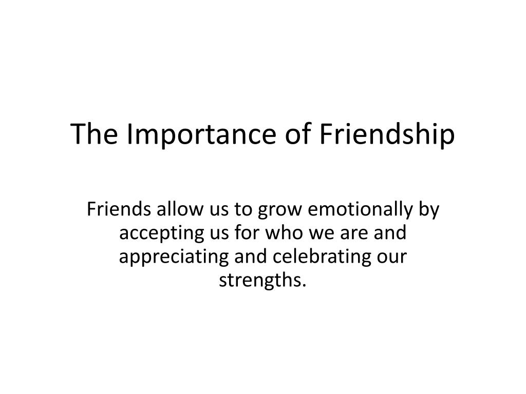 importance of friendship presentation