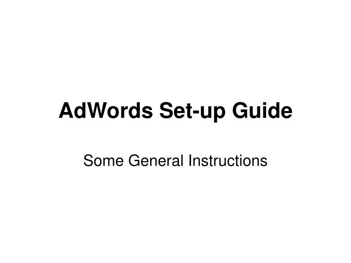 adwords set up guide n.