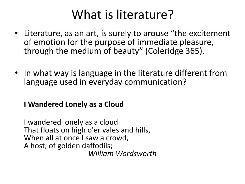 Aspects of language in literature